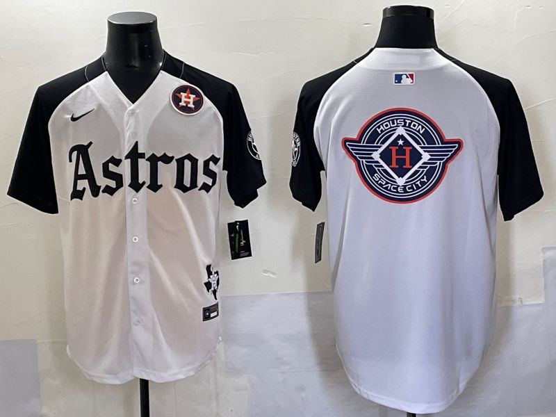 Men 2025 Houston Astros Blank White Black Five generations Joint Name Nike MLB Jersey style 32